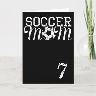 Tarjeta Camiseta de Mamá de Fútbol Número 7 Jugador Favori