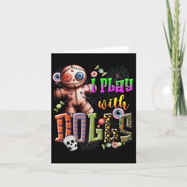 Tarjeta Camiseta de muñeca vudú Juega con muñecas Divertid (Anverso)