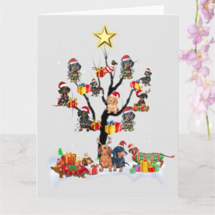 Tarjeta Camiseta de Navidad de Dachshund en el árbol Ideas