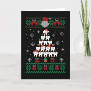 Tarjeta Camiseta de Navidad de Dentista Árbol de Dentista