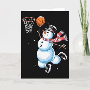 Tarjeta Camiseta de Navidad de Esqueleto de Muñeco de Niev