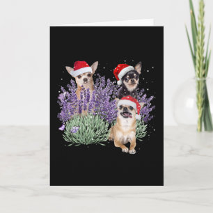 Tarjeta Camiseta de Navidad de la Flor de Lavanda de Chihu