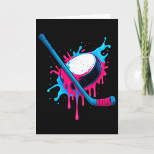 Tarjeta Camiseta de niño con palo de hockey y gota de hela