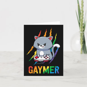 Tarjeta Camiseta de orgullo de gato Lgbt Arcoíris Regalo p