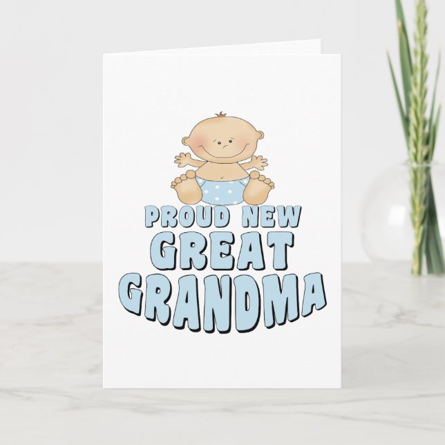Tarjeta Camiseta de orgullosa nueva bisabuela (Anverso)