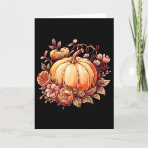 Tarjeta Camiseta de otoño para mujer calabaza gráfica vint