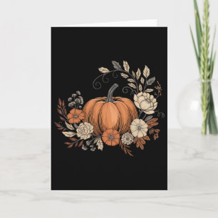 Tarjeta Camiseta de otoño para mujer calabaza vintage gráf