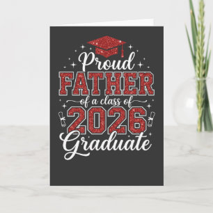 Tarjeta Camiseta de Padre Orgulloso Graduación Clase 2026