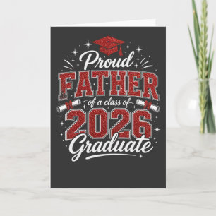 Tarjeta Camiseta de Padre Orgulloso Graduación Clase 2026