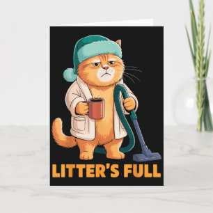 Tarjeta Camiseta de parodia de gato con la caja llena _1 