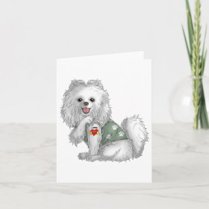 Tarjeta Camiseta de perro con tatuaje de Pomerania amo a m