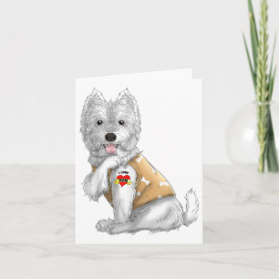 Tarjeta Camiseta de perro divertida del tatuaje del Westie
