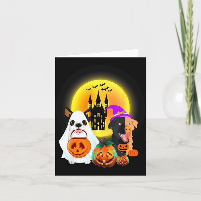 Tarjeta Camiseta de Perros de Halloween1 (Anverso)