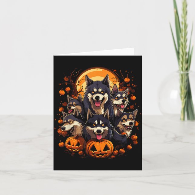 Tarjeta Camiseta de Perros de Halloween2 (Anverso)