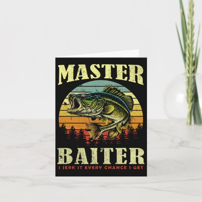Tarjeta Camiseta de pesca Master-baiter Funny B Dad (Anverso)