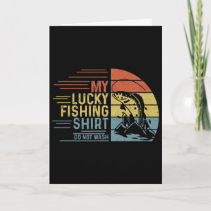 Tarjeta Camiseta de pesca vintage retro Mi camisa de pesca