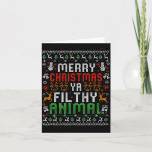 Tarjeta Camiseta de pijama sucia de Navidad animal