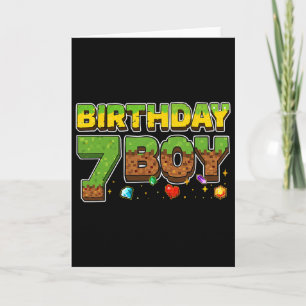 Tarjeta Camiseta de píxeles divertida para niño cumpleaños