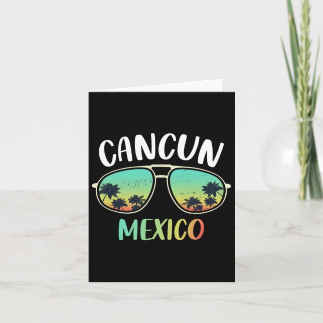 Tarjeta Camiseta de recuerdo de Cancún México para familia (Anverso)