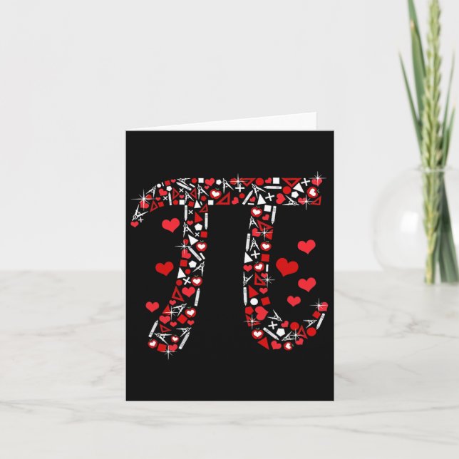 Tarjeta Camiseta de San Valentín de Pi Math Profesora de M (Anverso)