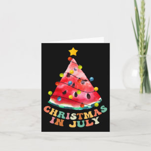 Tarjeta Camiseta de sandía de Navidad en julio divertida V