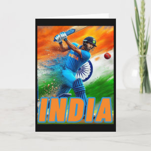 Tarjeta Camiseta de seguidores de críquet de la India - Cr