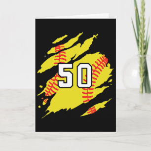 Tarjeta Camiseta de Sóftbol Número #50 Jerse del Fanático