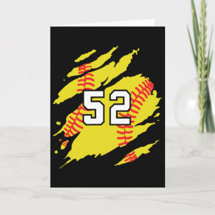 Tarjeta Camiseta de Sóftbol Número #52 Jerse del Fanático