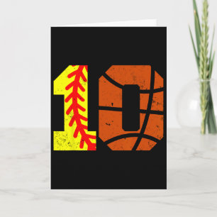 Tarjeta Camiseta de Softll Sketll Número 10 Cumpleaños Div