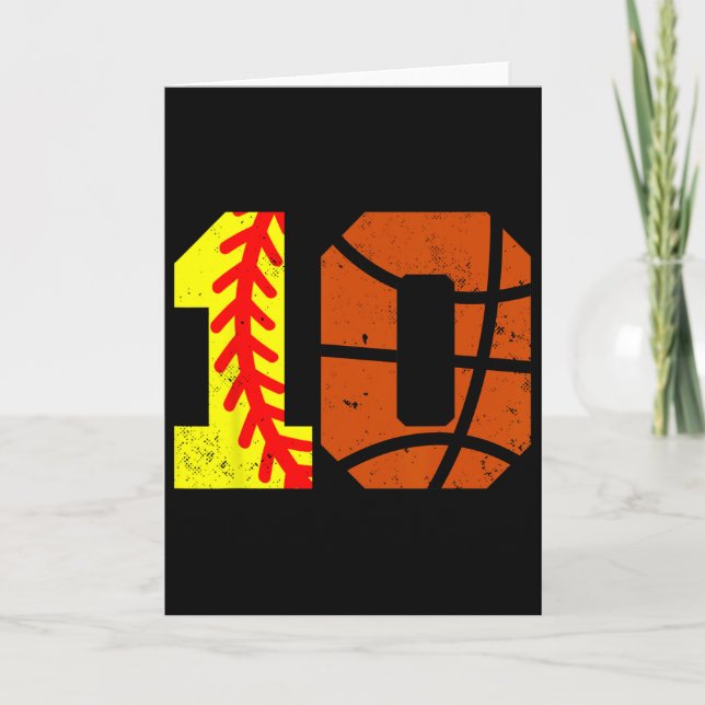 Tarjeta Camiseta de Softll Sketll Número 10 Cumpleaños Div (Anverso)