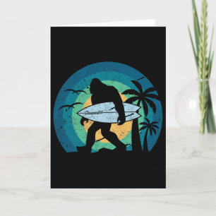 Tarjeta Camiseta de surf de Bigfoot divertida Sasquatch Ye