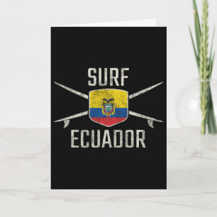 Tarjeta Camiseta de surf de Ecuador Viaje Surf vintage ecu