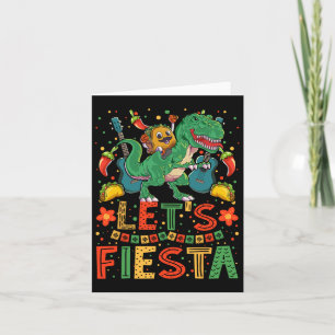 Tarjeta Camiseta de Taco Dinosaur Cinco De Mayo para niños