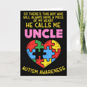 Tarjeta Camiseta de tío de concienciación sobre el autismo