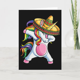 Tarjeta Camiseta de Unicornio Dabbing Cinco De Mayo Niñas