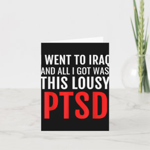 Tarjeta Camiseta de veterano de Irak Ptsd humor oscuro gue