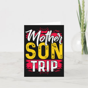 Tarjeta Camiseta de viaje de madre e hijo verano viaje fam