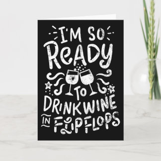 Tarjeta Camiseta de vino de verano de camisa de vacaciones