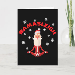Tarjeta Camiseta de yoga de Navidad de Santa Namasleigh pa