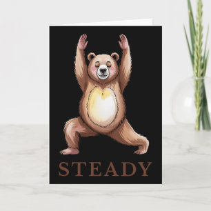 Tarjeta Camiseta de yoga Steady Bear Calma Lance Yogui ani