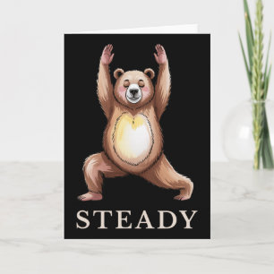 Tarjeta Camiseta de yoga Steady Bear Calma Lance Yogui Ani