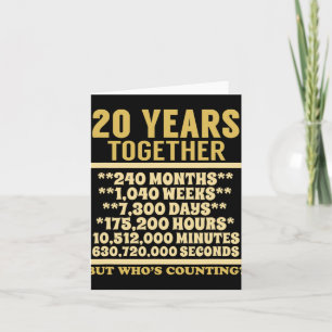 Tarjeta Camiseta del 20º Aniversario de Bodas Regalo de Bo