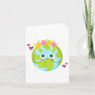 Tarjeta Camiseta del Día de la Tierra para Niños Linda Niñ