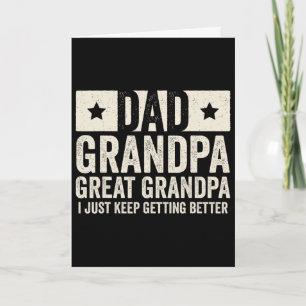 Tarjeta Camiseta del Día del Padre Abuelo Bisabuelo Papá