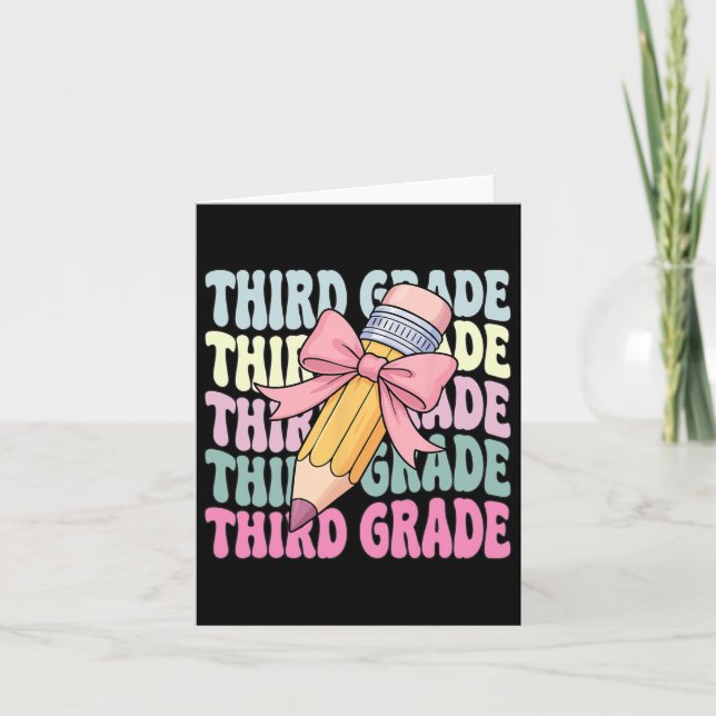 Tarjeta Camiseta del primer día de clases Tercer grado Coq (Anverso)