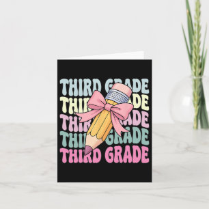 Tarjeta Camiseta del primer día de escuela Tercer grado Co