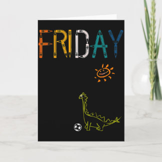 Tarjeta Camiseta del viernes Divertida Dinosaurio Vintage 