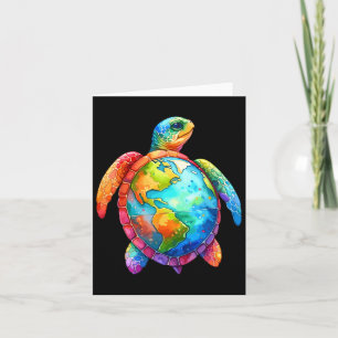 Tarjeta Camiseta Día de la Tierra Tortuga Marina Salva el 