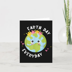Tarjeta Camiseta diaria del día de la Tierra Niña Mujer Pr