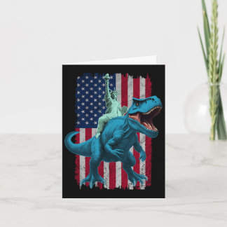 Tarjeta Camiseta Dino Estatua de la Libertad 4 de Julio Ni